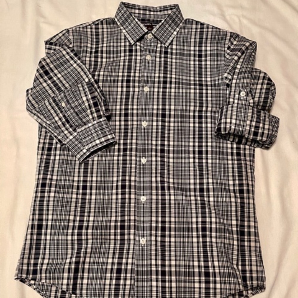 MICHAEL KORS Roll Tab Sleeve MY FAVORITE SHIRT IN MY ENTIRE CLOSET!  Sz …